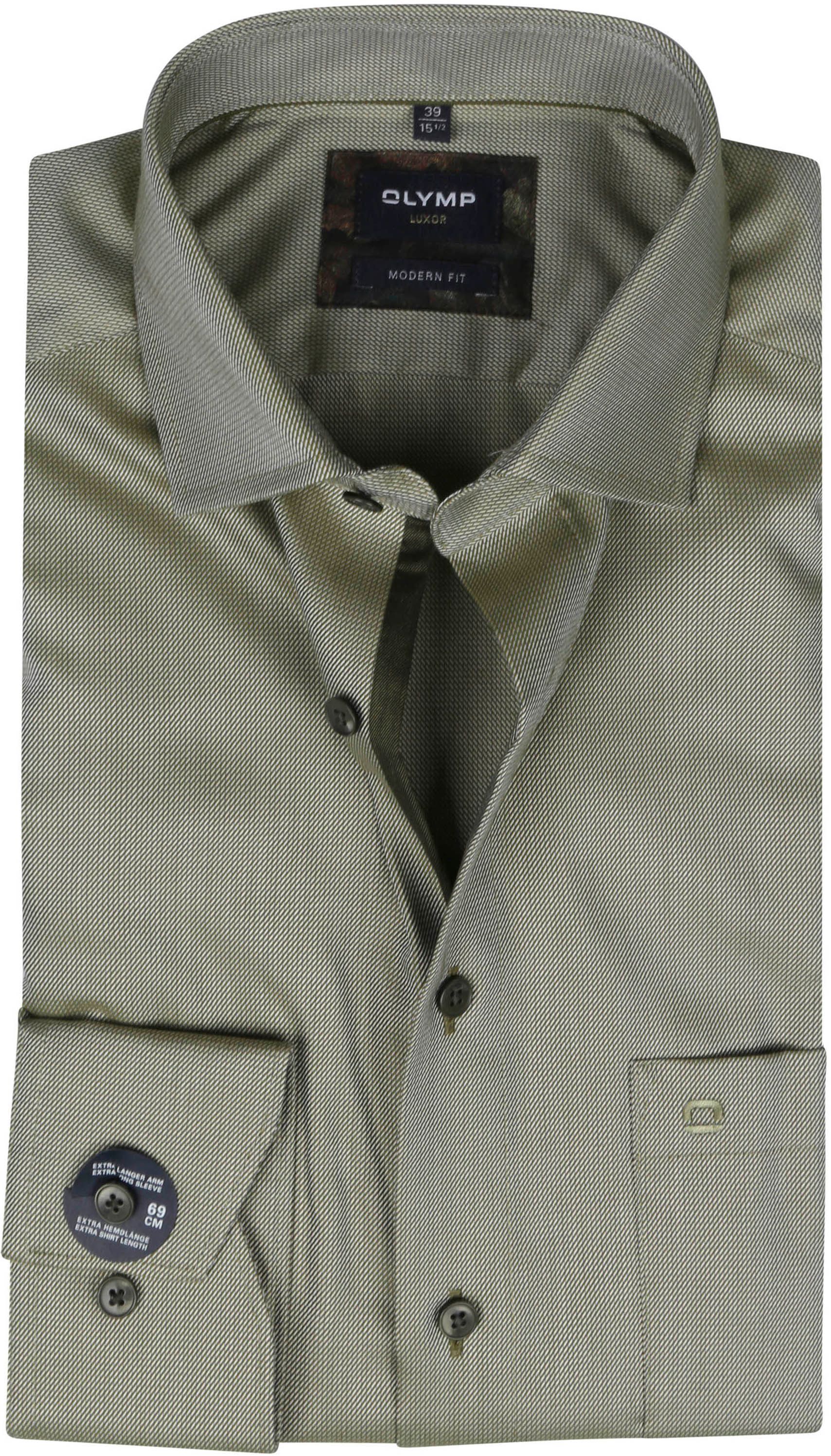 OLYMP Luxor Modern Fit Extra Long Sleeve Shirt Print Green size 15 3/4