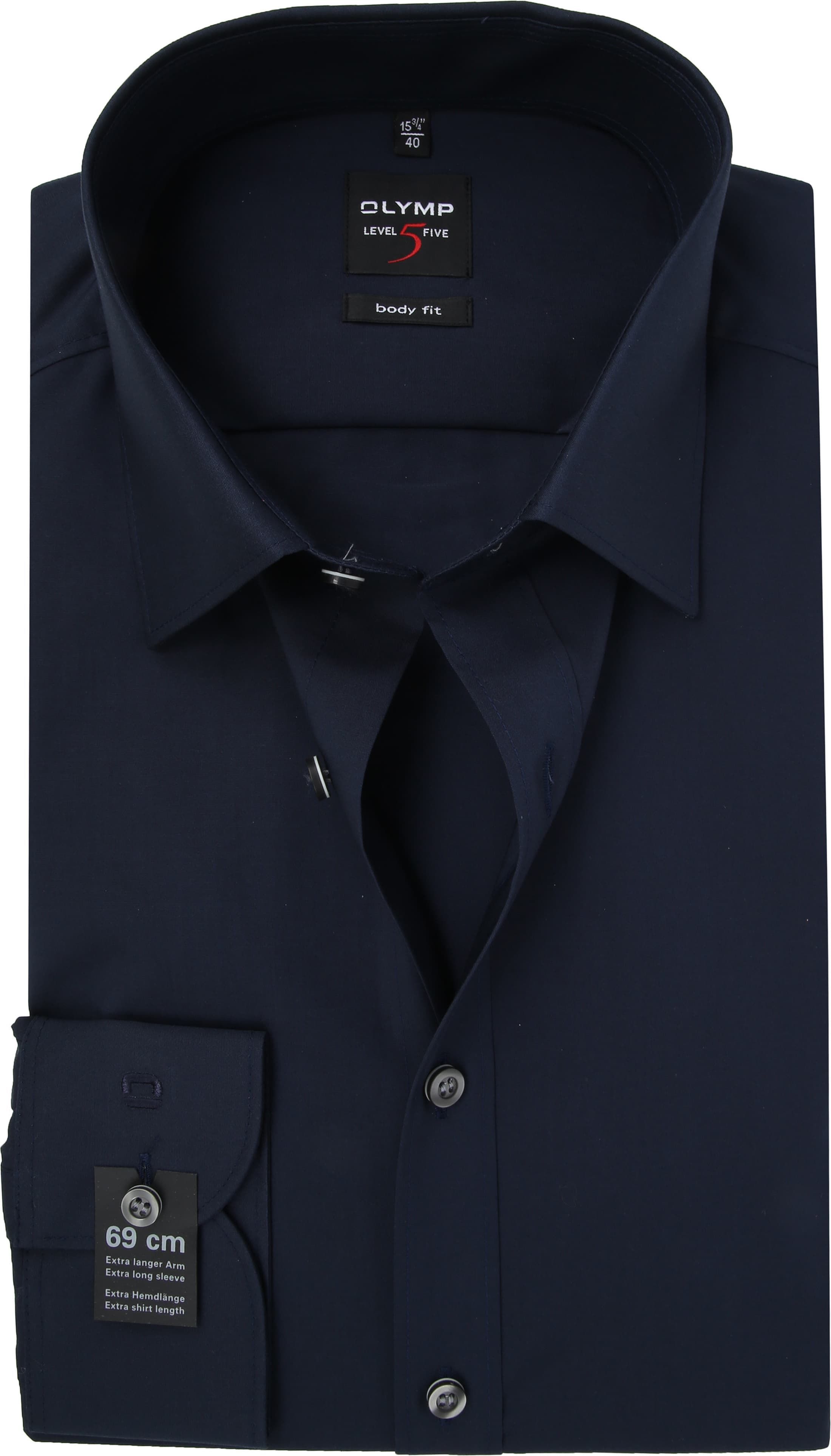 OLYMP Level Five Hemd Extra Lange Ärmeln Dunkelblau Body Fit kaufen | 609069-18 | Suitable