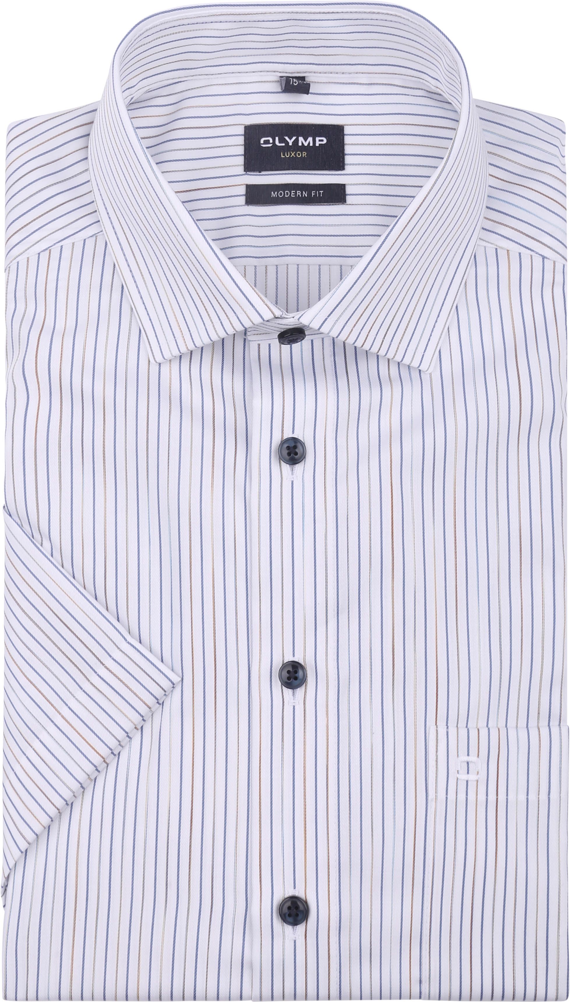 OLYMP Chemise Short Sleeve Luxor Rayures Bleu  122252-22 commander en ligne | Suitable