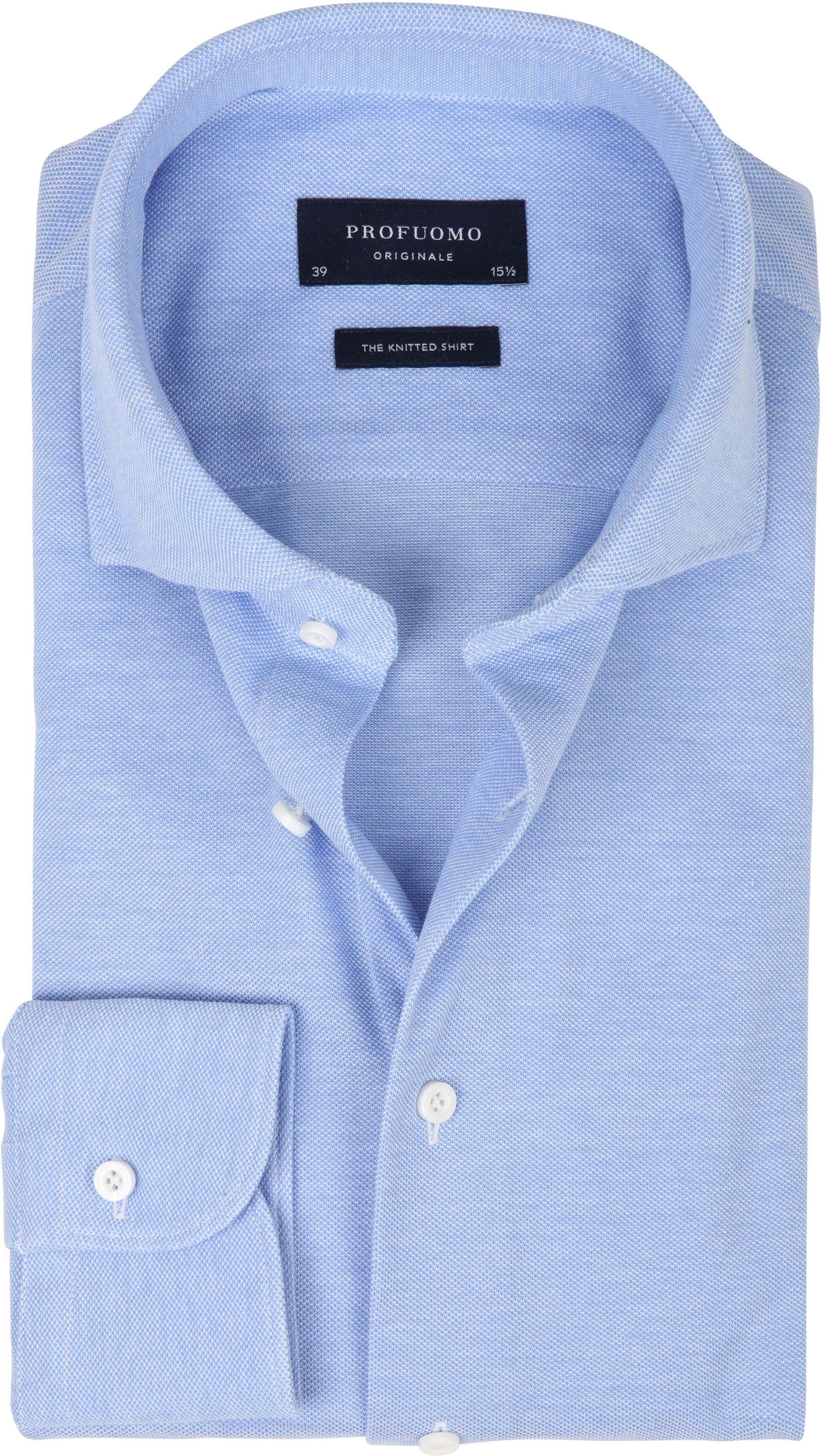 Profuomo Shirt Knitted Slim Fit Blue size 14.5