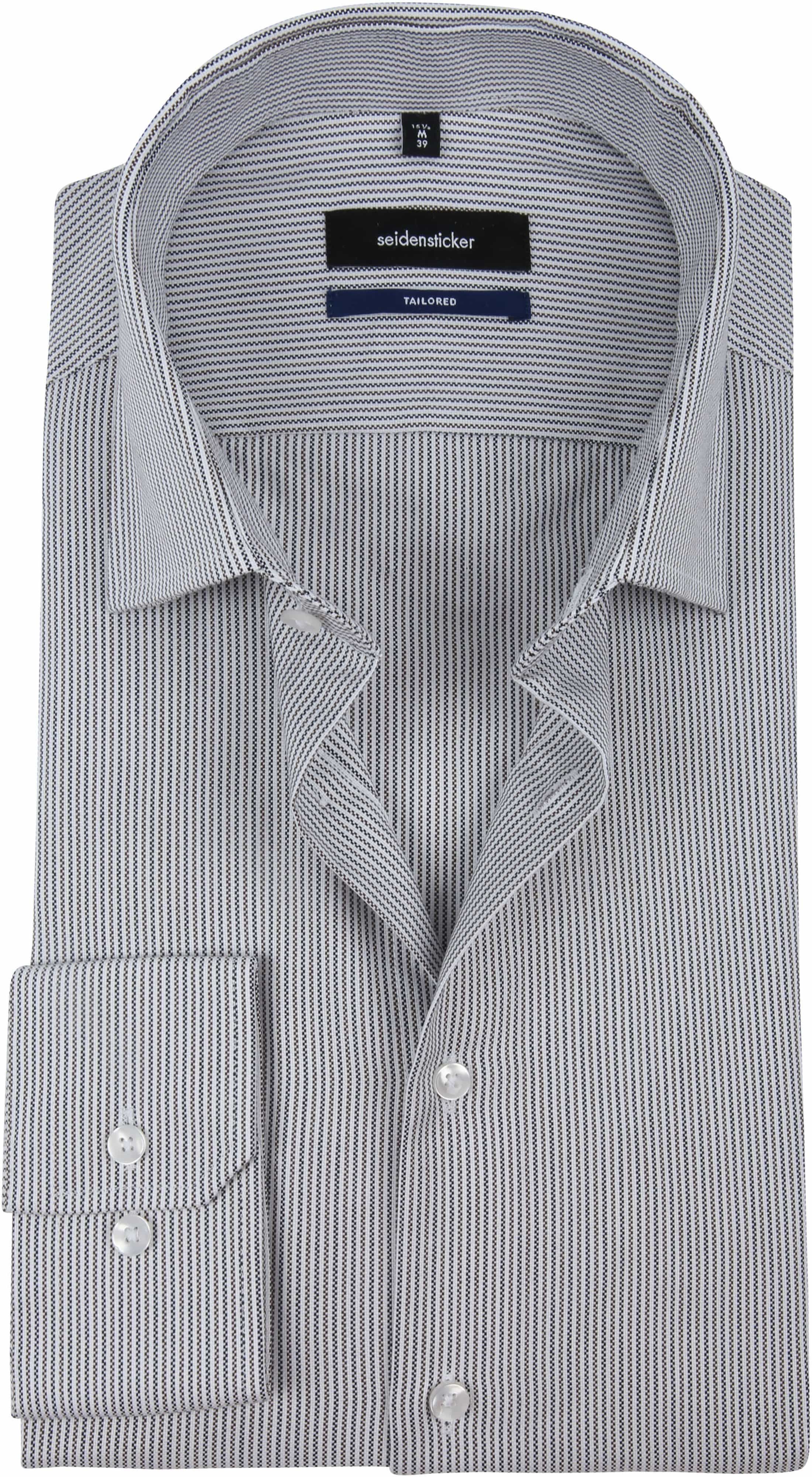 Seidensticker MF Shirt Stripes Dark Blue Grey Multicolour size 15 1/2