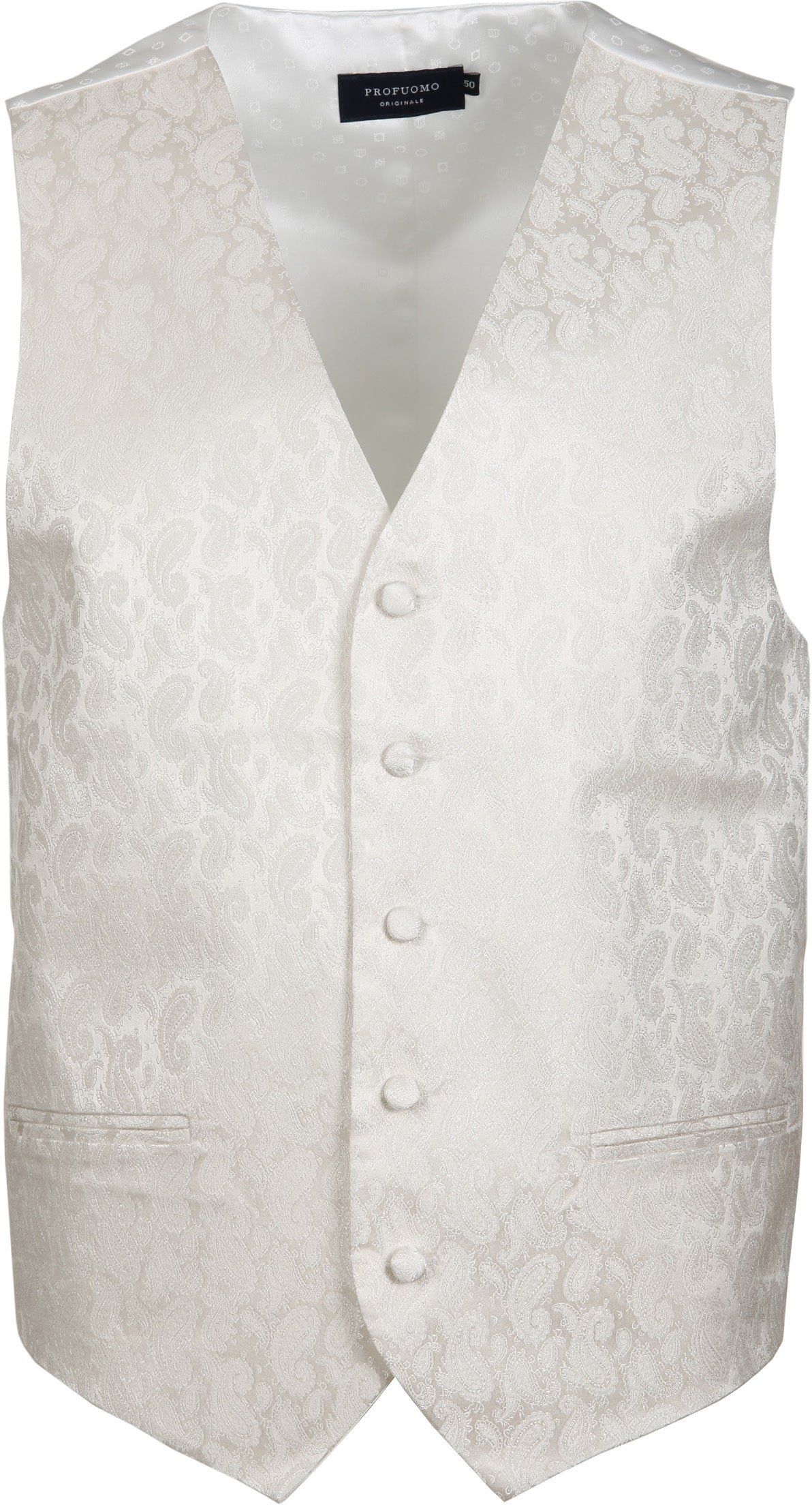 Profuomo Waistcoat Silk Off-White size 40-R