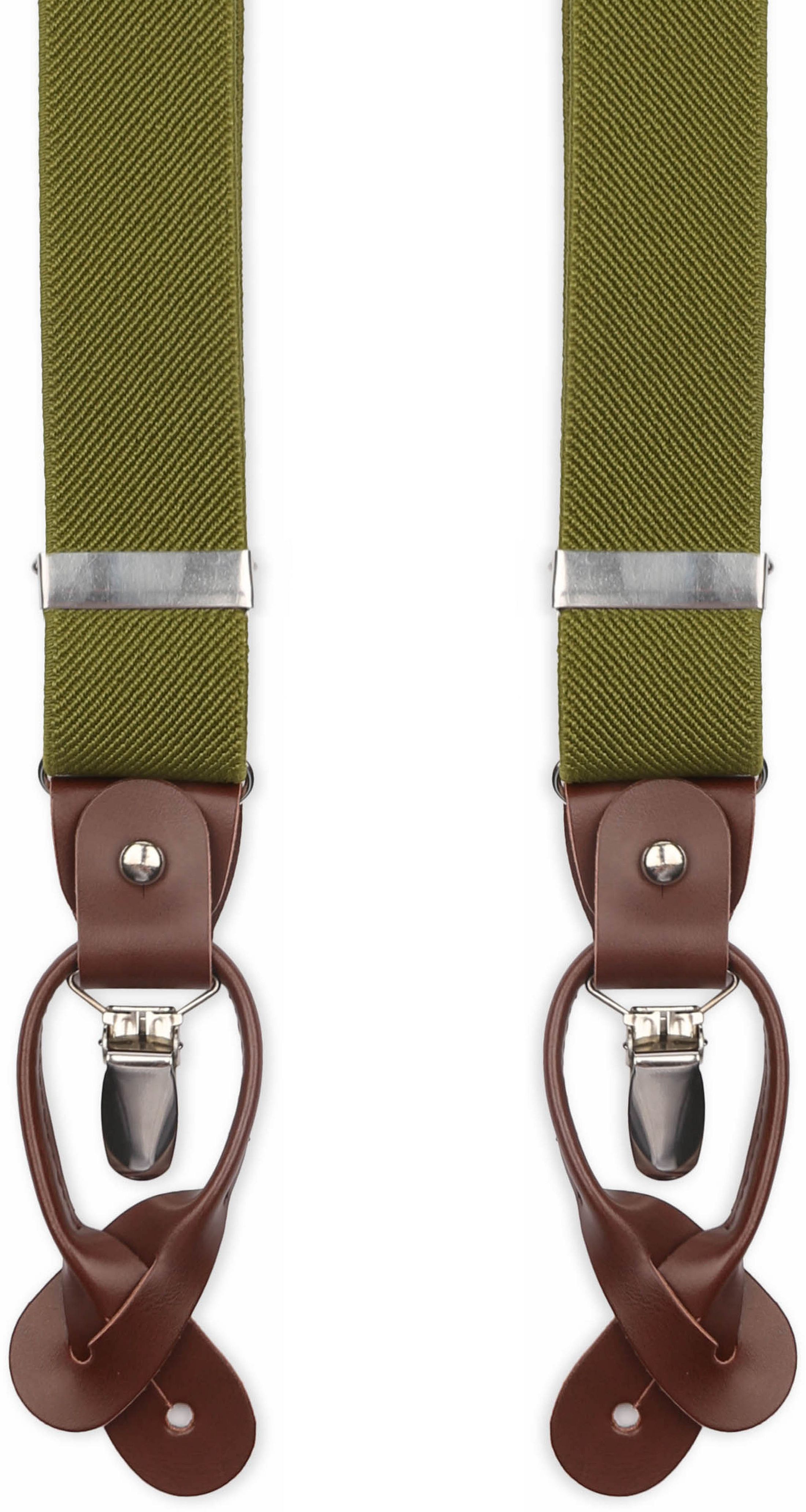 Suitable Luxe Bretels Groen SUS-Y-LUX-3,5 cm olive 6040 kopen | Suitable