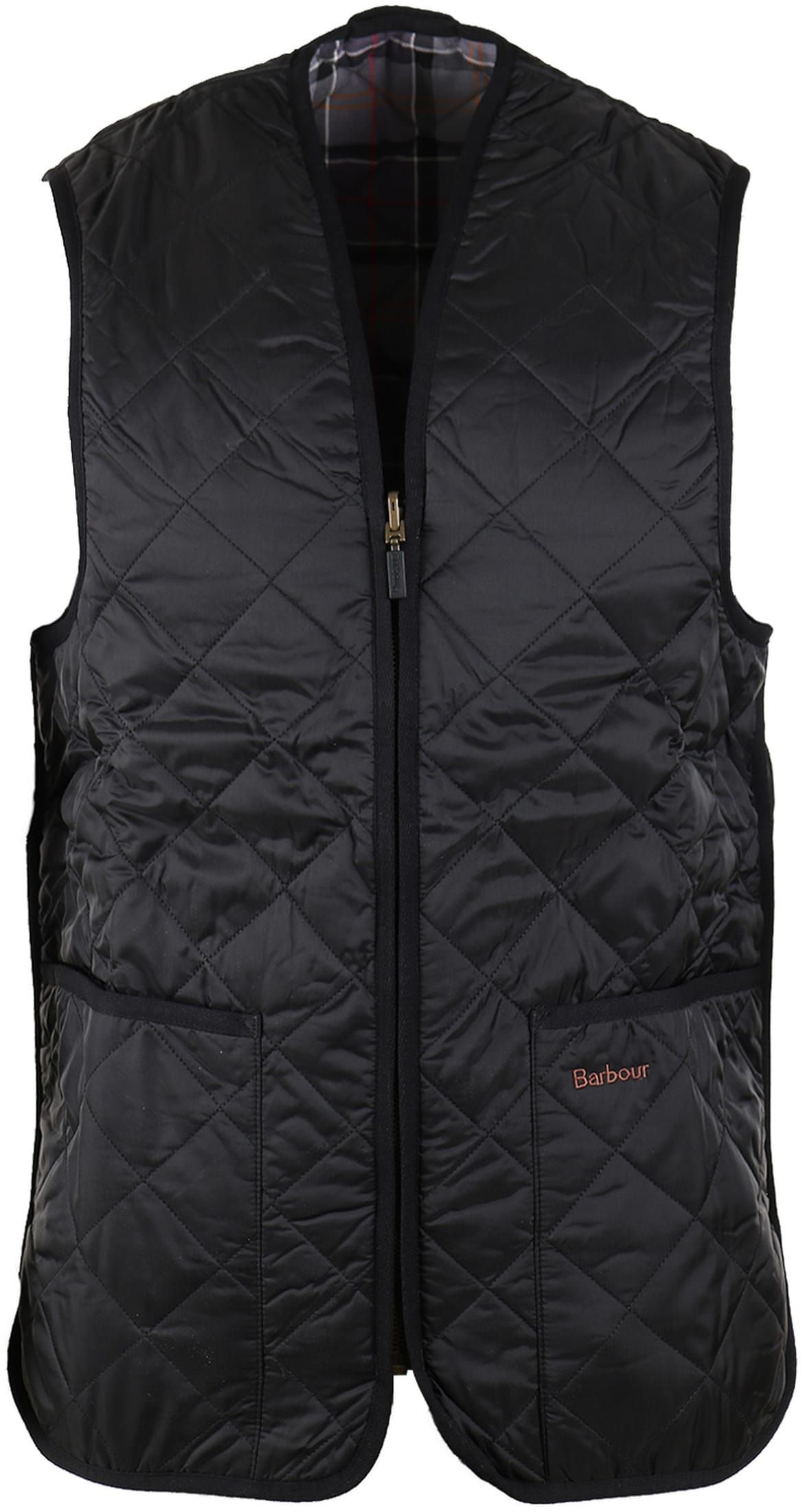 Barbour Waistcoat Quilted Zip-in Black size 38-R