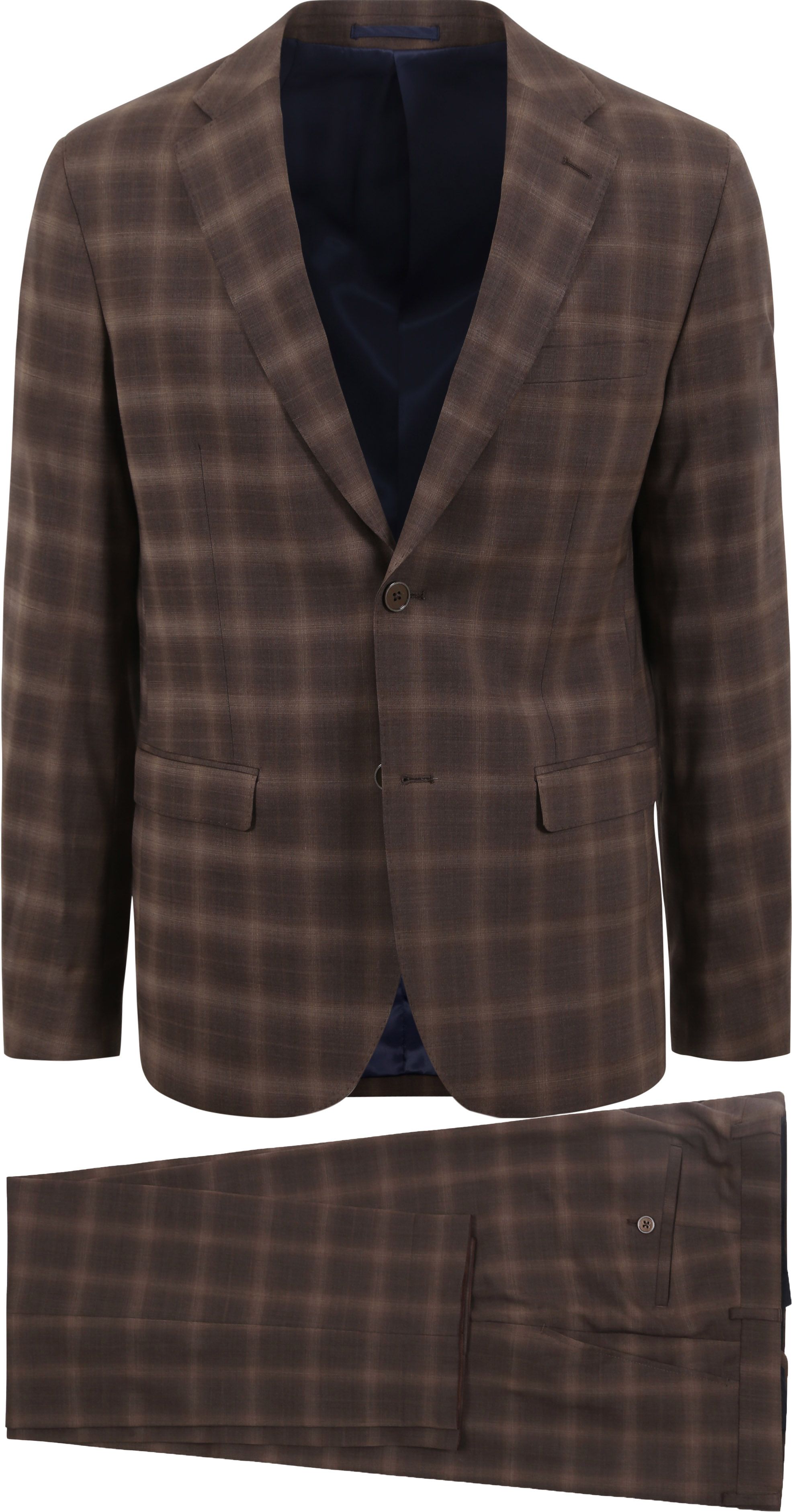 Suitable Strato Toulon Kostuum Wol Ruit Bruin SPE231028TO09ST-840 brown kopen | Suitable