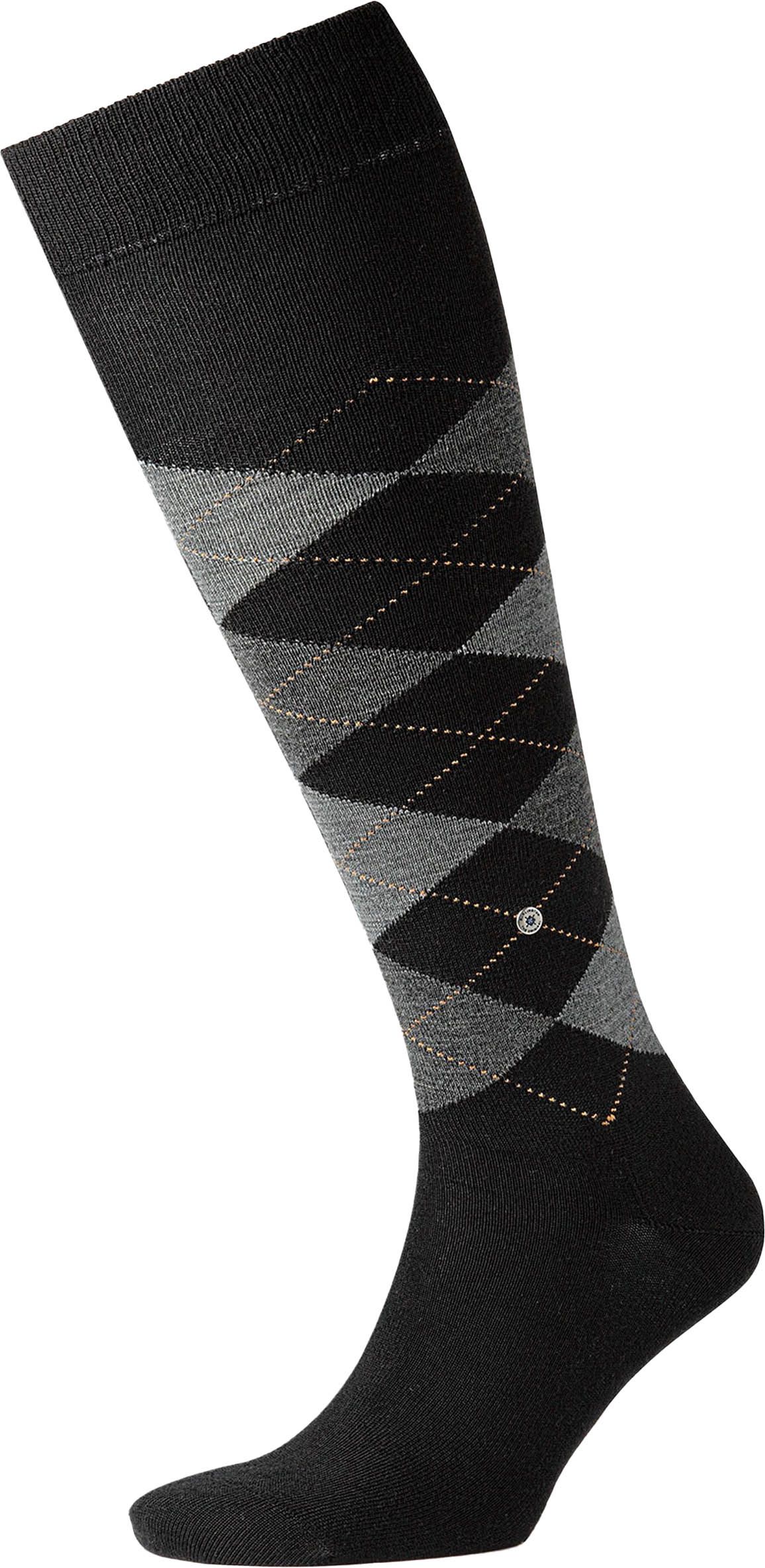 Burlington Edinburgh Knee Socks Wol Blend Black 3000 27082-3000