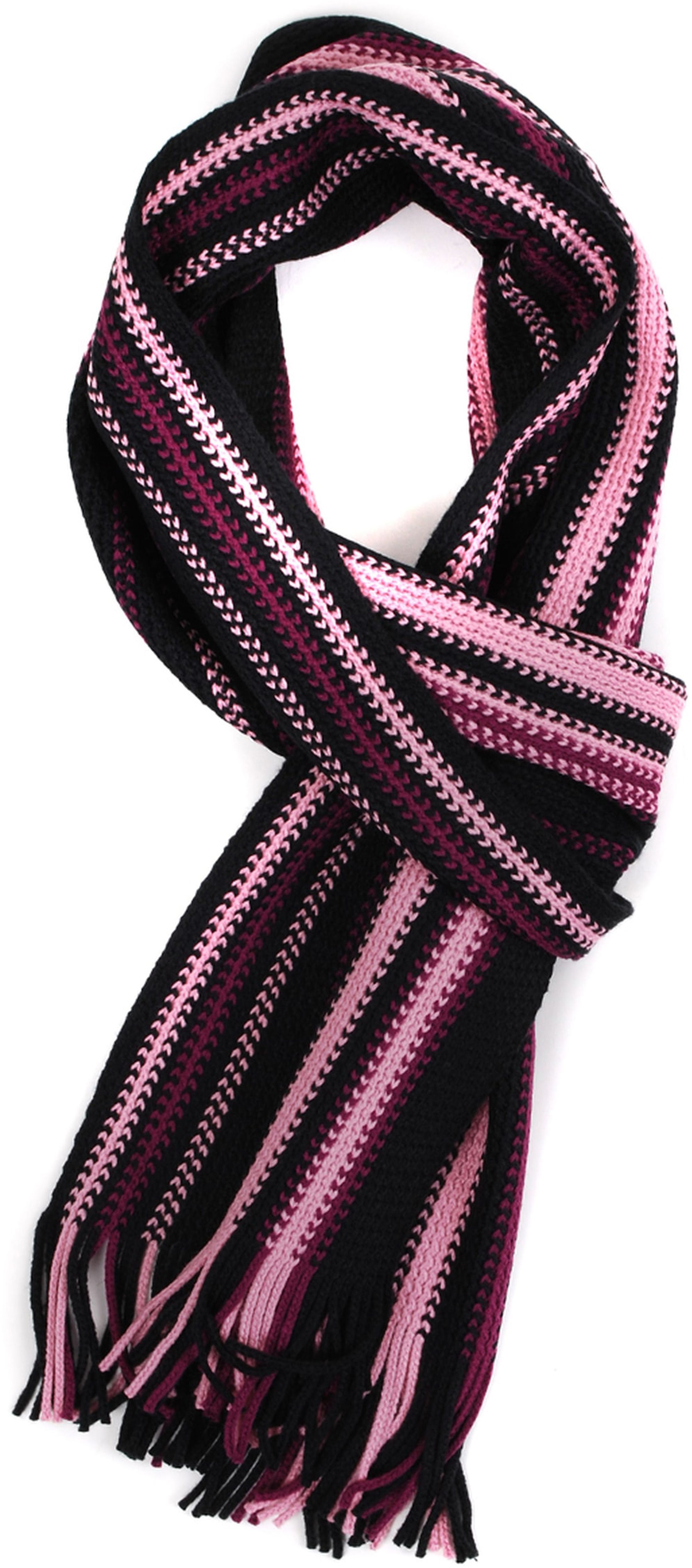 Men's Scarfs Striped 14-9 Black Pink