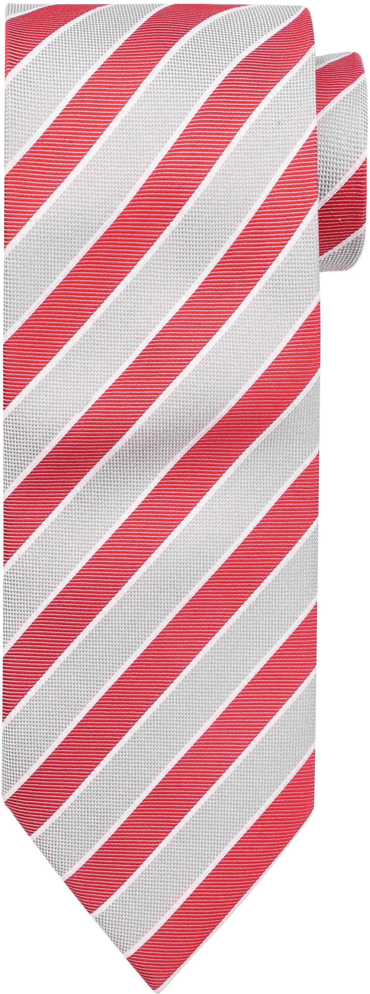 Stropdas Zijde Rood Grijs Streep 81-810011 Das kopen | Suitable