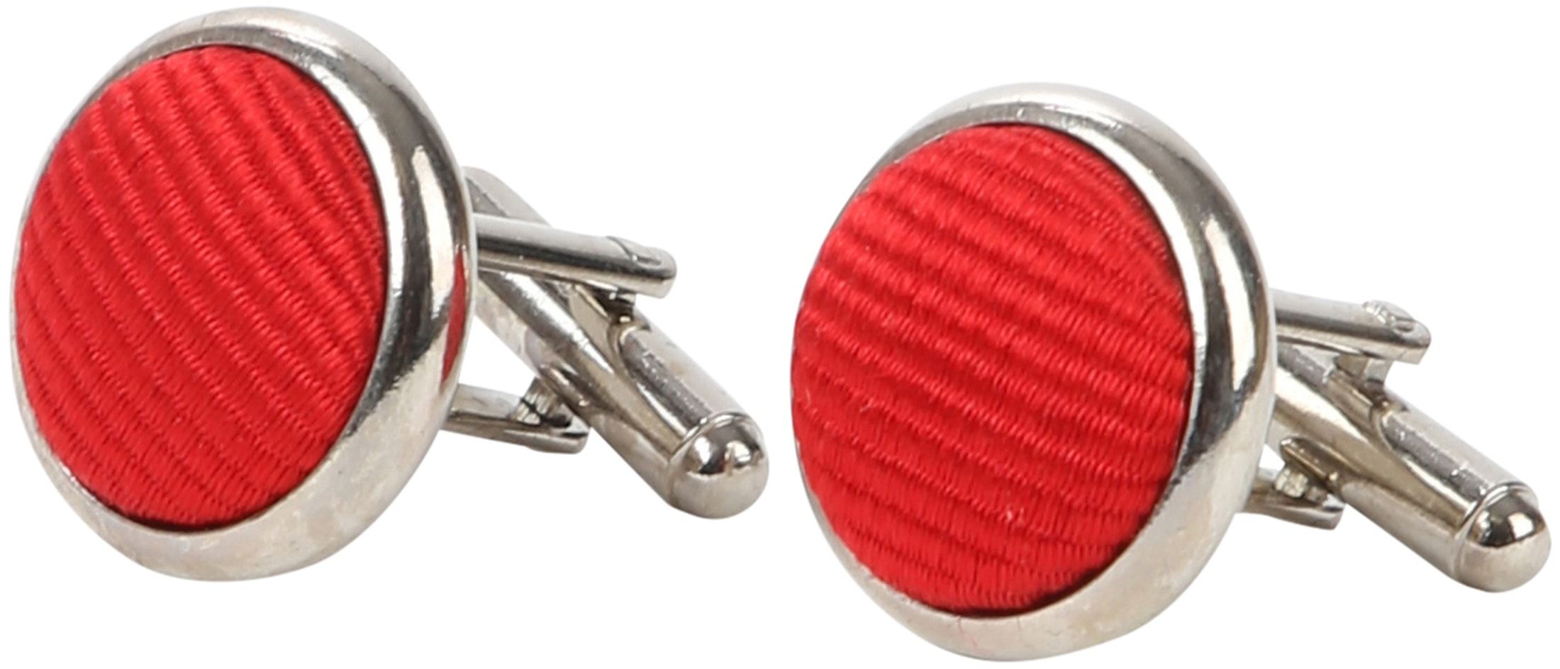 Suitable Boutons de manchette en soie rouge Rouge