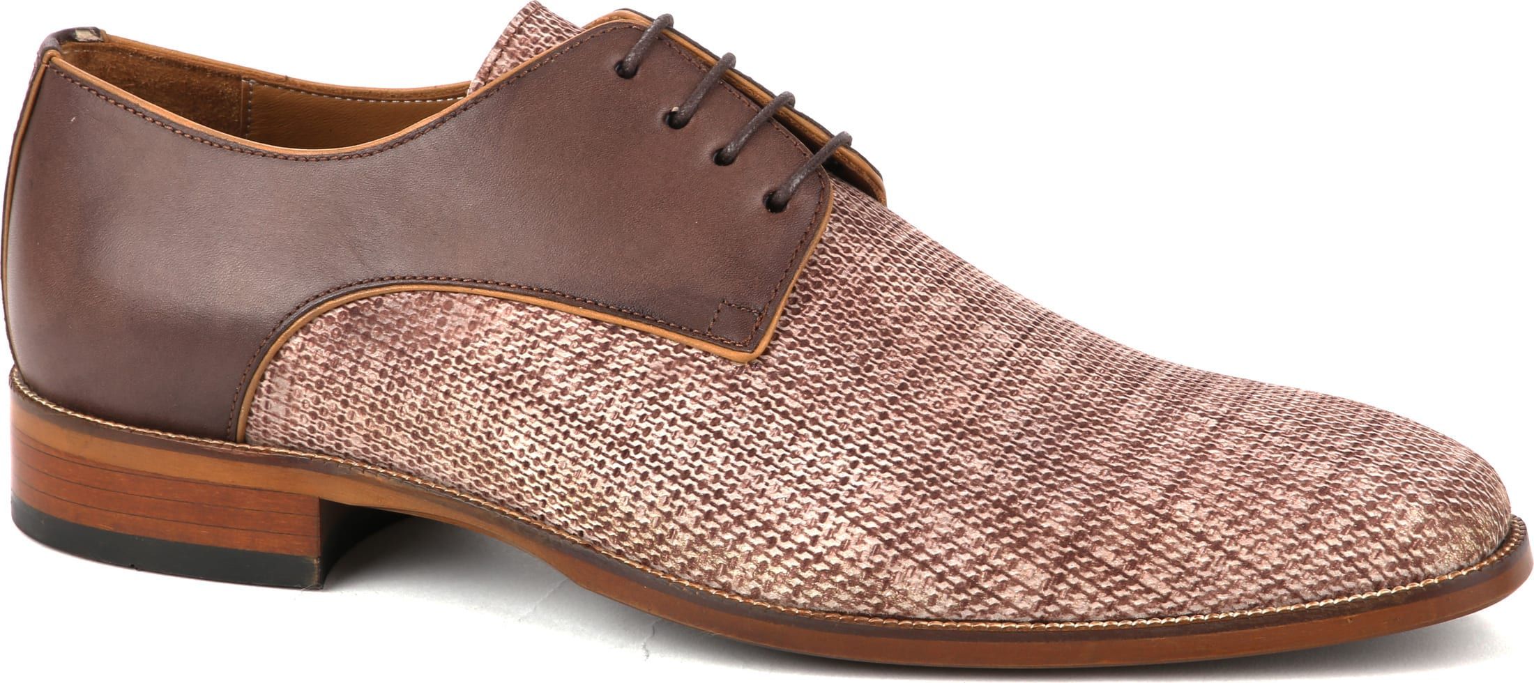 Suitable Chaussures Derby en Cuir Imprimé Moyen Marron taille 45