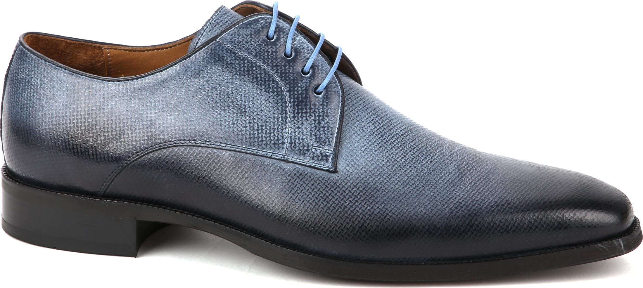 Suitable Chaussure Derby en Cuir Imprimé Bleu taille 40