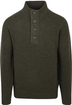 Wollen Trui Sweater Heren Groen Barbour Trui Wol Patch Groen