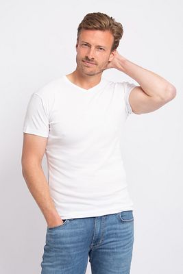 Alan Red Vermont T Shirt V Neck White 2Pack 6671 2P 01 Vermont T shirt White