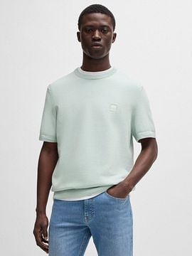 BOSS Knitted T-shirt Kanache Light Blue 50538267-474 order