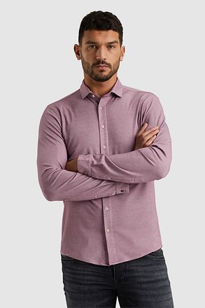 Cast Iron Overhemd Jersey Piqué Mauve Model / Voorkant