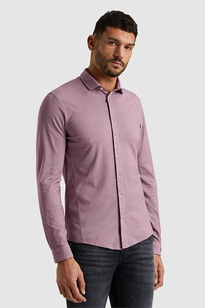 Cast Iron Overhemd Jersey Piqué Mauve Model / Voorkant