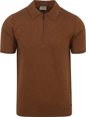 No Excess Knitted Polo Shirt Brown 24210451 040 order online Suitable