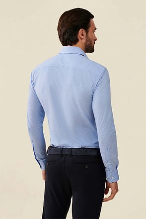 Cavallaro Piqué Overhemd Lichtblauw Model / Achterkant