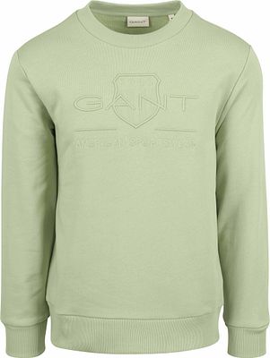 Gant Sweater Embossed Logo Light Green order online 2036017 345 Suitable Italy