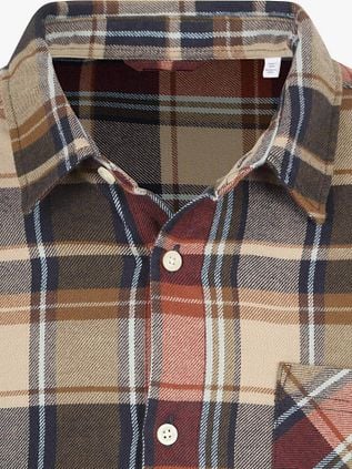ConnaissancesCotton Apparel Chemise Flanel Beige A Carreaux