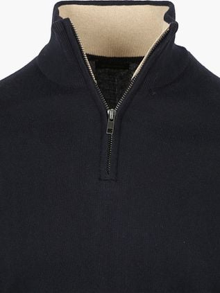 Steppin' Out Half-Zip Pullover Cotton Cashmere Navy