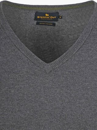 Steppin' Out Pullover V-Neck Merino Wool Anthracite