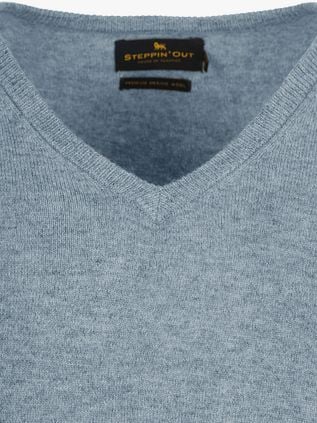Steppin' Out Pullover V-Neck Merino Wool Sky Blue