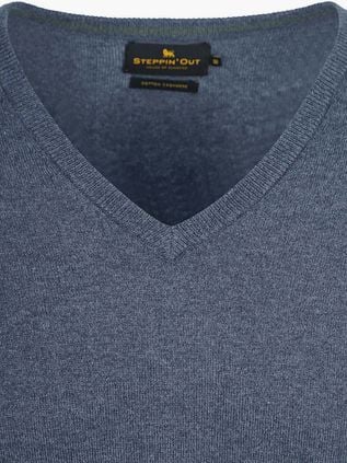 Steppin' Out Pullover V-Neck Merino Wool Cobalt Blue