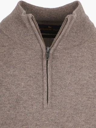 Steppin' Out Half Zip Pullover Merino Wool Taupe