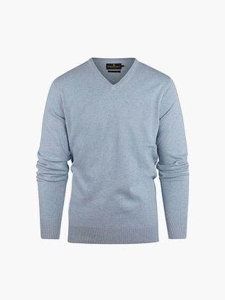Steppin' Out Pullover Cotton Cashmere V-Neck Sky Blue