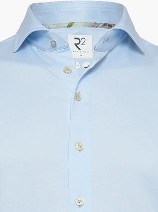 R2 Japanese Knitted Shirt Short Sleeves Light Blue