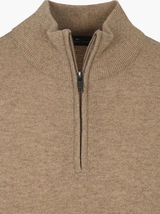 Steppin' Out Half Zip Pullover Merino Wool Beige