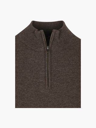 Steppin' Out Half Zip Pullover Merino Wool Brown
