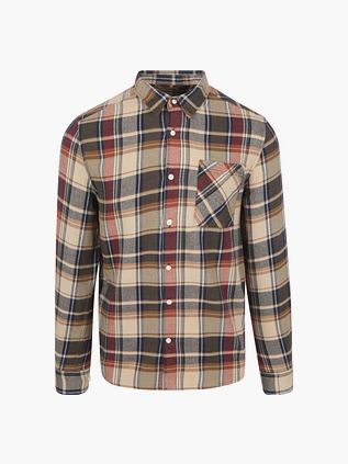 ConnaissancesCotton Apparel Chemise Flanel Beige A Carreaux