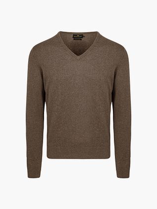 Steppin' Out Pullover Cotton Cashmere V-Ausschnitt Taupe Melange