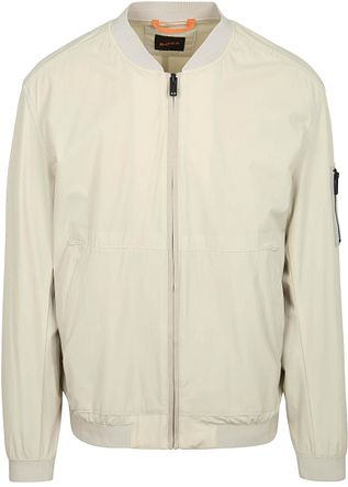 希少 48 HUGO BOSS コットン ライダースジャケット ベージュ BOSS - レギュラーフィットジャケット ソフトスエード ジップ