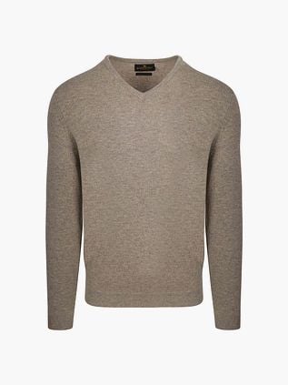 Steppin' Out Pullover V-Neck Merino Wool Light Brown