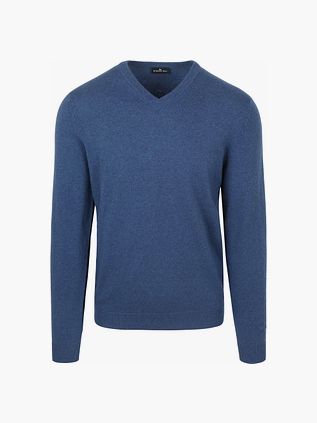 Steppin' Out Pullover V-Neck Merino Wool Mid Blue