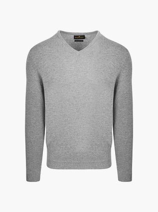 Steppin' Out Pullover V-Neck Merino Wool Mid Grey