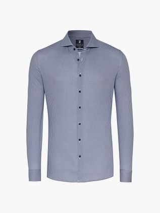 Desoto Essential Chemise Hai Piqué Bleu Pied De Poule