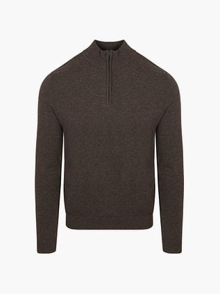 Steppin' Out Half Zip Pullover Merino Wool Brown