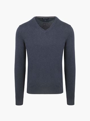 Suitable Respect Cotton Vinir Pullover Melange Navy