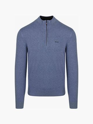 NZA Pull Christopher Demi-Zip Beige Bleu tendre Mélanger