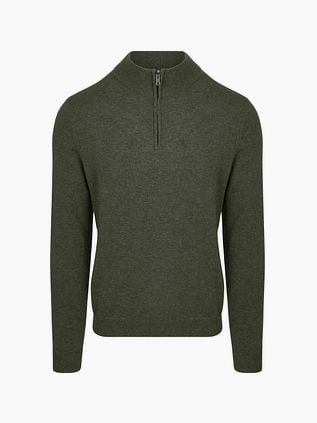 Steppin' Out Half Zip Pullover Merino Wool Olive Green