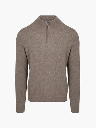 Steppin' Out Half Zip Pullover Merino Wool Taupe