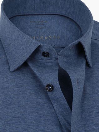 OLYMP Chemise Luxor Jersey Stretch 24/Seven Bleu Foncé