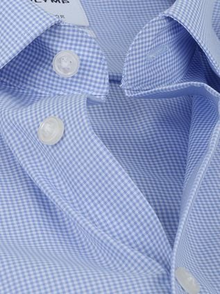 OLYMP Chemise Luxor Manches Courtes Carreaux Bleu