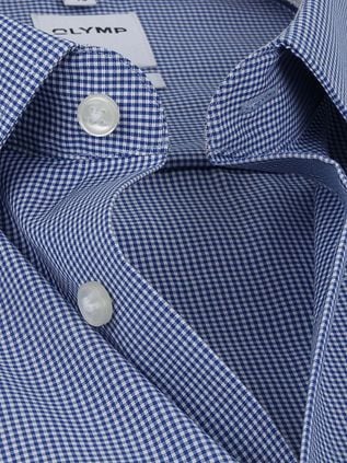 OLYMP Shirt Luxor Short Sleeve Check Royal Blue