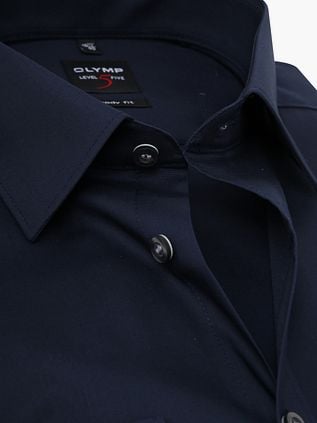 OLYMP Level Five Hemd Extra Lange Ärmeln Dunkelblau Body Fit