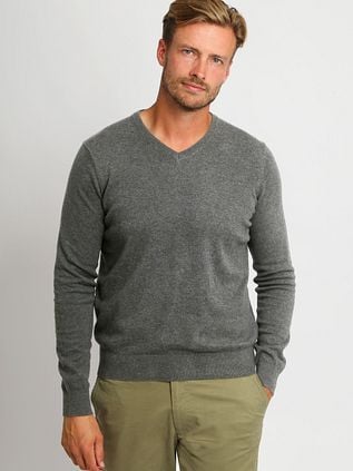 Suitable Respect Cotton Vinir Pullover Melange Anthracite